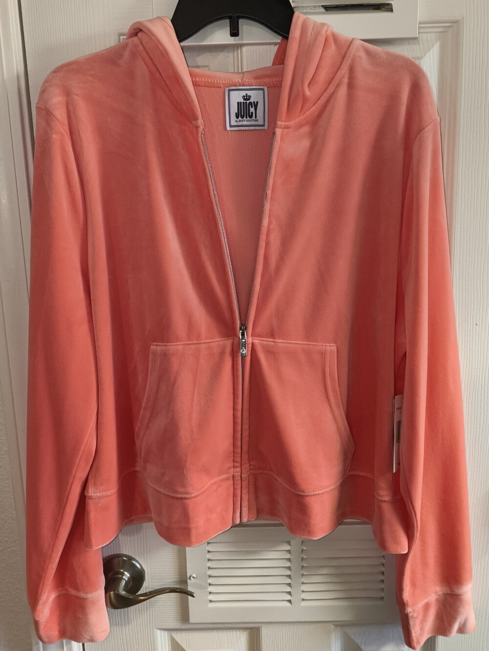Juicy Couture Coral Velour Zip-Up Hoodie XXL